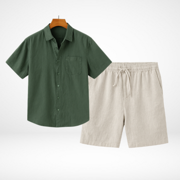 ARCHANGEL LINEN COMBO (Shirt Shortsleeve + Trousers + Free Shipping)