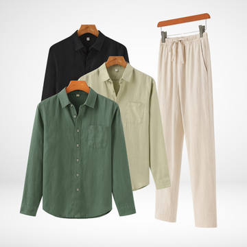 The Gentleman's Wardrobe Combo (3 Shirts + 1 Trousers + E-book: “The Gentleman’s Wardrobe Guide” + Free Shipping)