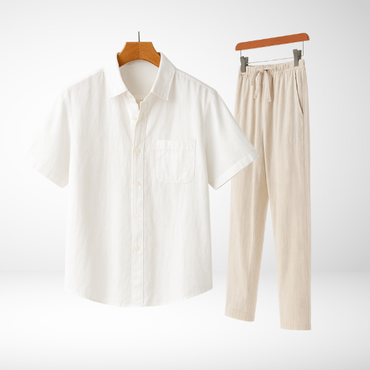 ARCHANGEL LINEN COMBO (Shirt Shortsleeve + Trousers + Free Shipping)