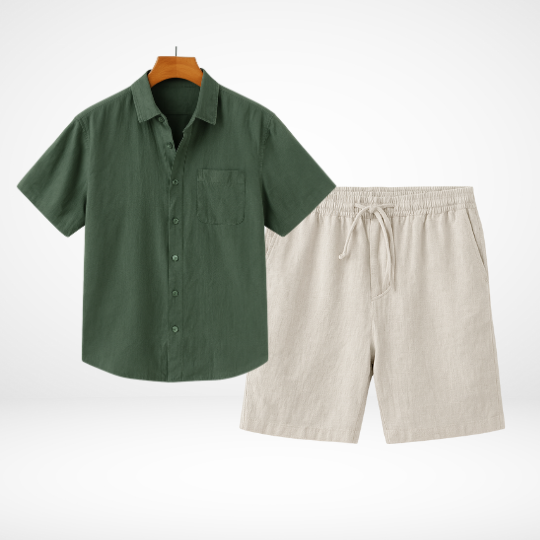 ARCHANGEL LINEN COMBO (Shirt Shortsleeve + Trousers + Free Shipping)